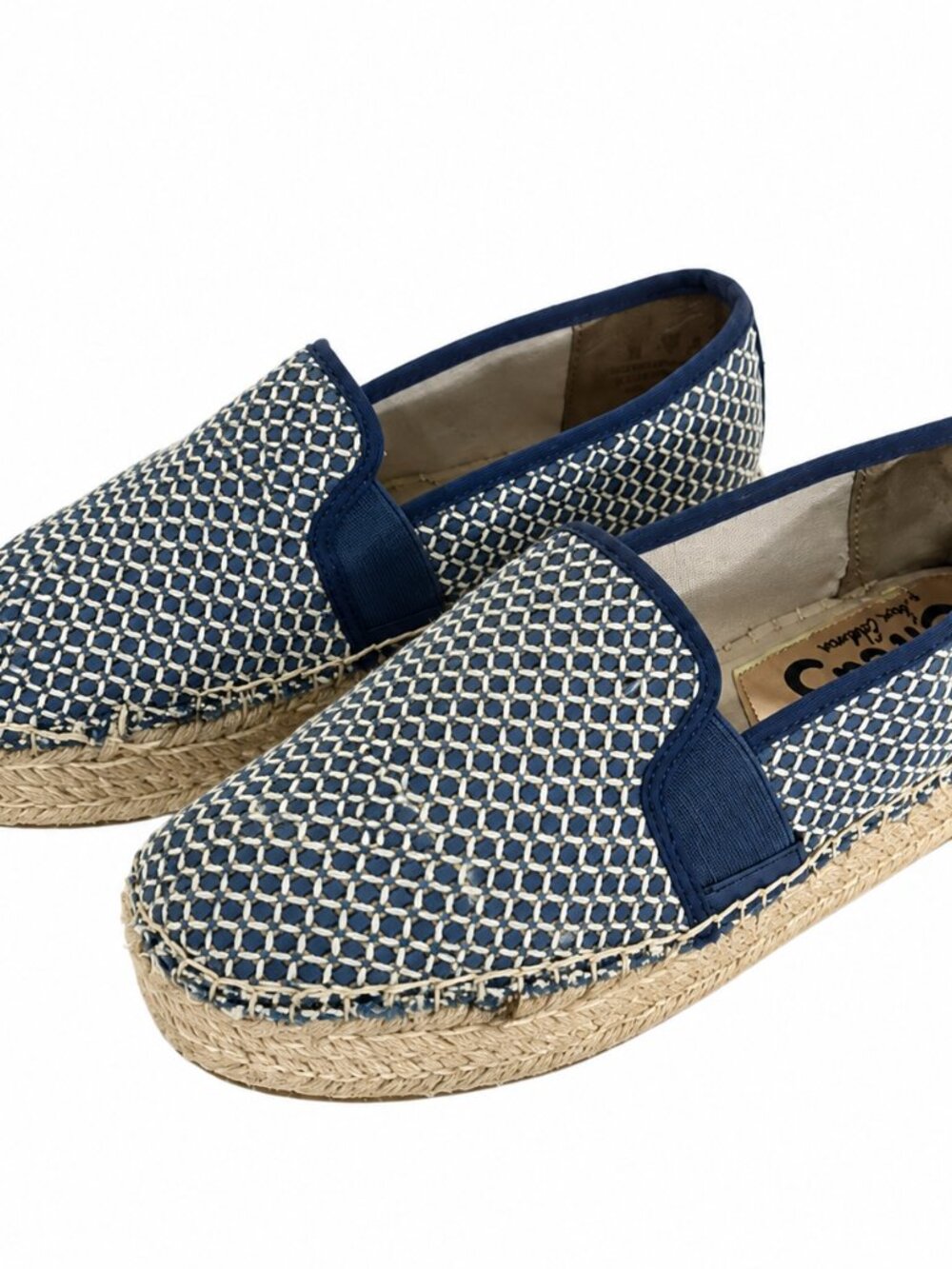 Circus by Sam Edelman Blue Woven Espadrille Slip-On Shoes Sz 8